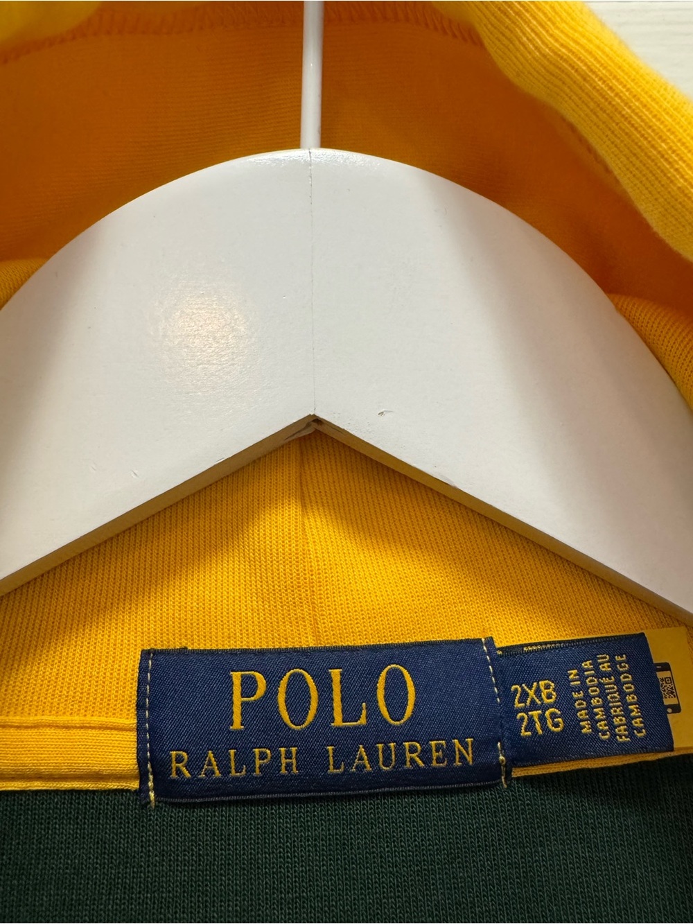 Polo Ralph Lauren Hoodie Colorblock Navy Blue Yellow Green - Picture 5 of 13
